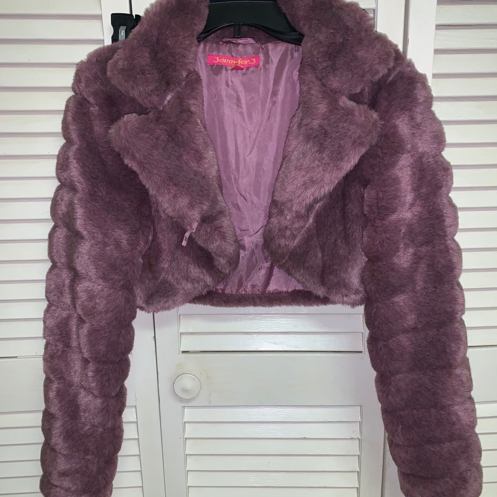 Cute fun unique purple fur jacket